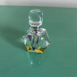 Crystal Perfume Bottle with Silver Accents